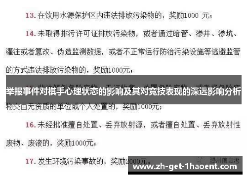 举报事件对棋手心理状态的影响及其对竞技表现的深远影响分析