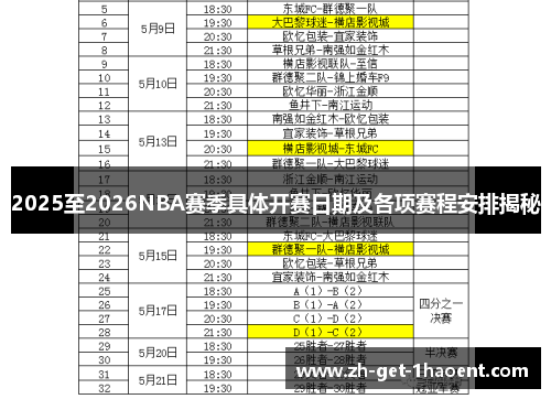 2025至2026NBA赛季具体开赛日期及各项赛程安排揭秘