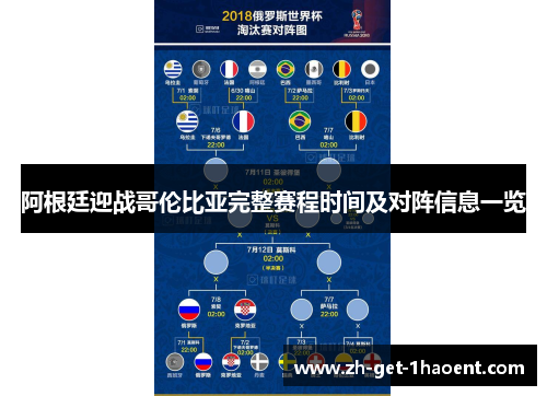 阿根廷迎战哥伦比亚完整赛程时间及对阵信息一览
